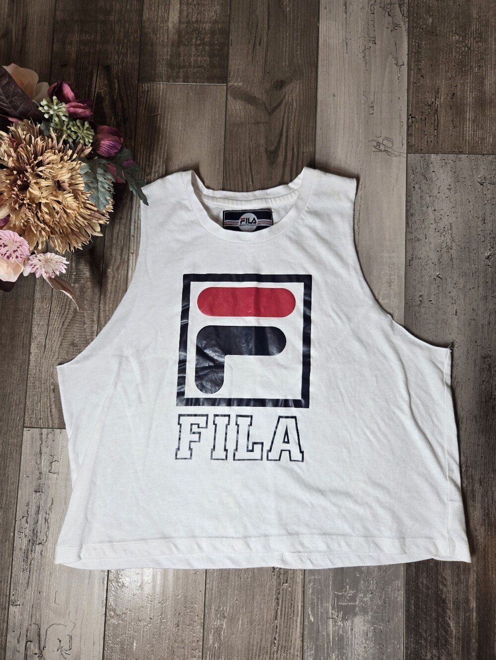 FILA Sleeveless Logo Crop Top Women’s Large